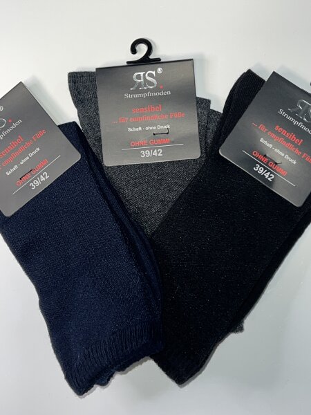 RS Strumpf "Sensibel" 3 Paar schwarz/dunkelblau/anthrazit 39/42 (32509)