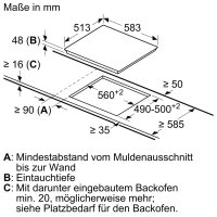 Bosch PKN645FP2E Glaskeramik Elektro-Kochfeld, 60 cm