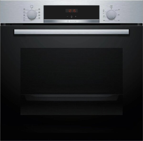 Bosch HBA534ES3 Einbaubackofen Serie 4, schwarz, 71 L, 60cm, 3D-Heißluft, Hydrolytisch