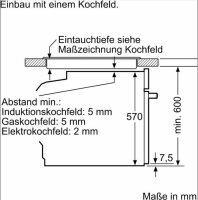 Bosch HBA534ES3 Einbaubackofen Serie 4, schwarz, 71 L, 60cm, 3D-Heißluft, Hydrolytisch