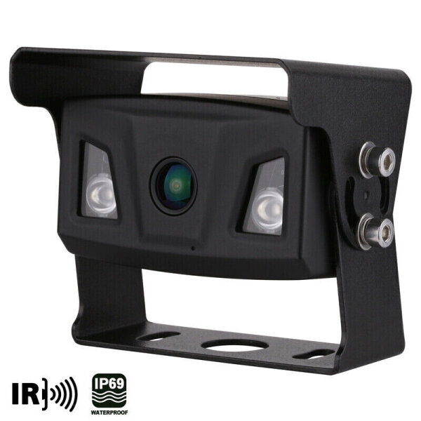 Ampire KIP200-BLK Ultra-Weitwinkel Farb-RV Kamera IP69K Heckeinbau 15m Kabel